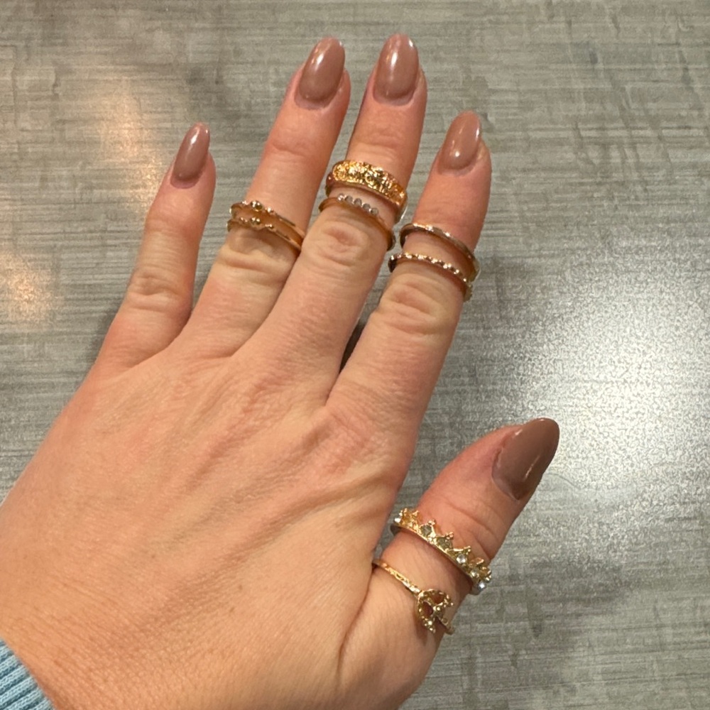 Elegant Gold-colored Ring Set for Women